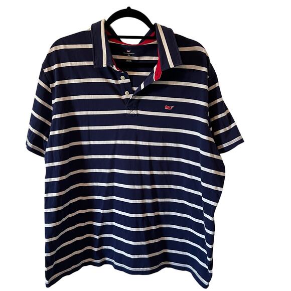 Vineyard Vines Men's Blue White Striped Polo Size XL - Picture 1 of 7